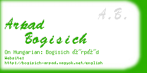 arpad bogisich business card